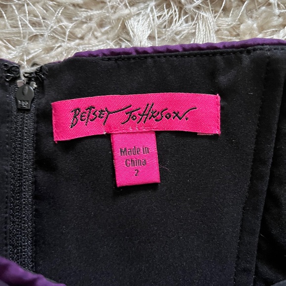 Betsy Johnson Black and Purple Ruched Strapless Dress - Picture 3 of 3